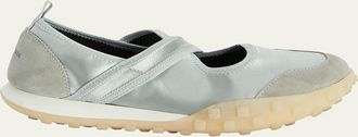 Jil Sander Moon Satin and Suede Sneaker Ballerina Flats
