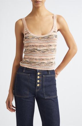 Ulla Johnson Clotide Multi Stitch Pointelle Tank in Hibiscus at Nordstrom, Size X-Small