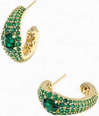 Kendra Scott Womens Bella Hoop Earring In Dark Green