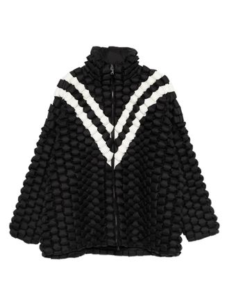 RAXXY textured stripe-detail jacket - Black