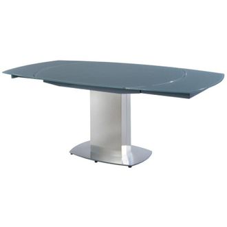 Vente-Unique Vente-unique - Tavolo da pranzo allungabile in in vetro temperato e metallo 6 a 8 posti Grigio - talicia