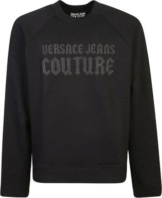 Versace Jeans Couture Zwarte Sweatshirt Aw 24 Stijlvol Modern Luxe - Heren - Sweatshirts - Zwart - S - Hoodies & sweatvesten