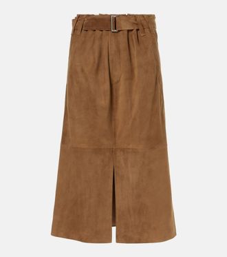 Brunello Cucinelli Suede midi skirt