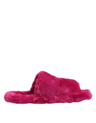 Dolce & Gabbana Pink Acrylic Faux Fur Mens Flats Sandals Mens Shoes