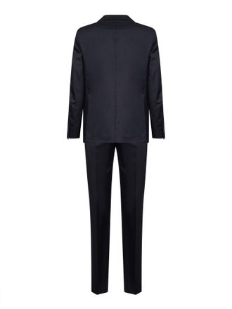 Tagliatore Mens Suit Single-Breasted Dark Blue Virgin Wool Suits