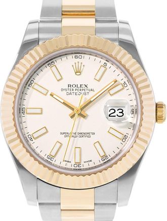 Rolex Pre-owned Rolex Datejust Ii Automatic Chronometer Silver Dial Mens Watch 116333 SSO