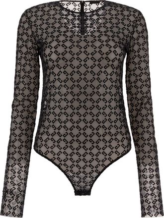 Givenchy Monogrammed Sheer Long-sleeve Top