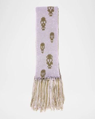 Alexander McQueen Skull Knit Cotton Tricot Scarf