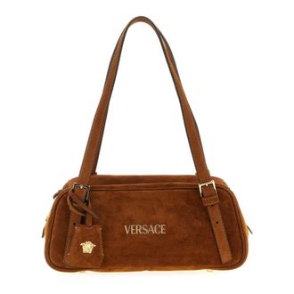 Versace Shoulder Bags, female, Brown, ONE SIZE, Tag Shoulder Bag