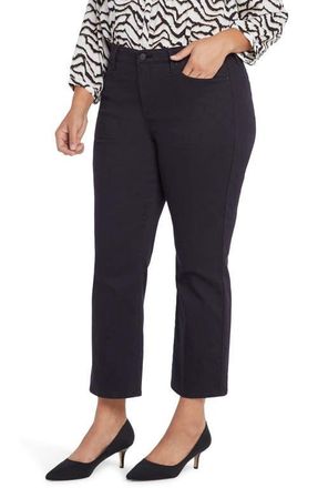 NYDJ Piper Relaxed Crop Straight Leg Jeans in Black at Nordstrom, Size 26W