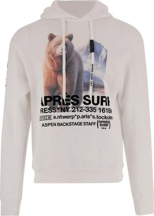 APRÈS SURF bear-print drawstring hoodie - White