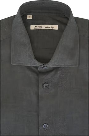 Maurizio Baldassari Camicia con motivo a spina di pesce - Grigio