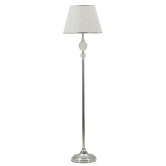 Mauro Ferretti L&aacute;mpara de pie de metal y tela en color plata y blanco (&oslash; 40 x 158 cm)