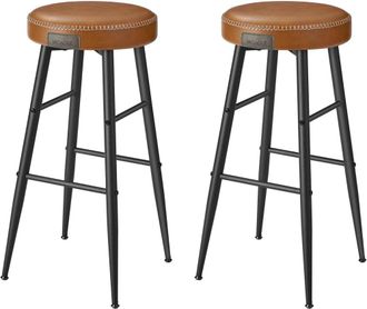 Vasagle 2 taburetes de bar con altura de 76,2 cm de color marr&oacute;n caramelo