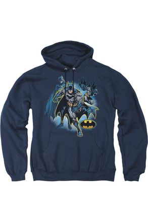Gildan Justice League of America Batman Collage Adult Pull Over Hoodie / Hooded Sweatshirt