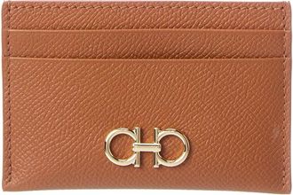 Ferragamo Ferragamo Gancini Leather Card Holder