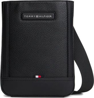 Tommy Hilfiger Borsa messenger con placca logo - Nero