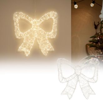 ECD Germany Ecd Germany Lazo Luminoso Navide&ntilde;o Led Con Luz Blanca C&aacute;lida Y Temporizador