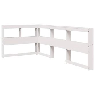 Berkfield Home Bookcase Headboard L-Shaped White 90 cm Solid Wood Pine
