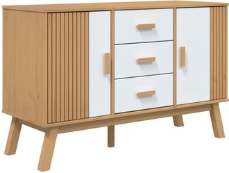 vidaXL Vidaxl - Sideboard olden White and Brown 114x43x73.5cm Solid Wood Pine