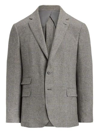 Ralph Lauren Purple Label houndstooth single-breasted blazer - men - Cupro/Viscose/Camel Fur/Wool - 40 - Grey