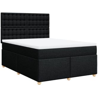 vidaXL Vidaxl - Cama Box Spring Con Colch&oacute;n Tela Negro 160x200 Cm