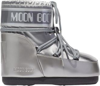 Moon Boot Icon Low Glance Boot - Dames - Winterlaarzen - Grijs - 39 EU - Leer - Schoenen