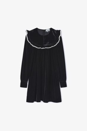 Ganni Black Velvet Dress - Size 10/12