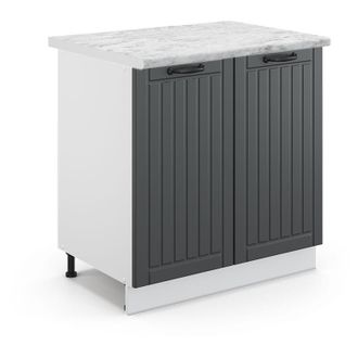 Vicco Armario Bajo Para Fregadero Fame-line, Antracita Casa De Campo, 80 Cm Con Estante, Et M&aacute;rmol Vicco