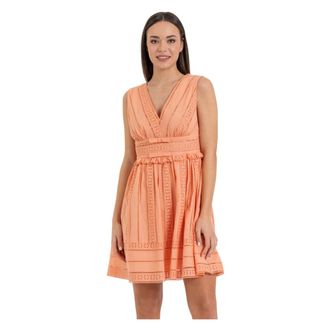 Kocca Short Dresses, female, Pink, Size: XL Sleeveless Cotton V-neck Dress