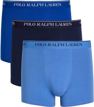 Polo Ralph Lauren Logo-jacquard Stretch-cotton Trunks - set of Three - Blue - XL