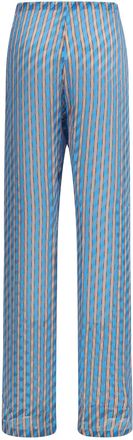 Dries Van Noten Womens Pants Striped Turquoise Viscose Trousers