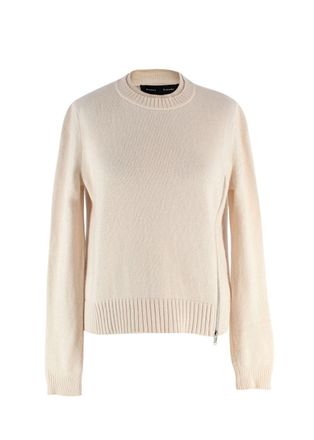 Proenza Schouler Cream Round Neck Jumper with Zipper Detail Size XS