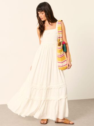 Fat Face FatFace Clara Ivory Regular Dobby Midi Dress
