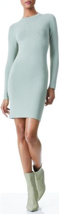 Alice & Olivia Estelle Reversible Twist Detail Long Sleeve Body-Con Dress in Sage at Nordstrom Rack, Size X-Small