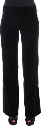 Ermanno Scervino Elegante Zwarte Wijde Pijpen Broek van Zijdemix - Dames - Wijde Broeken - Zwart - XS - Broeken