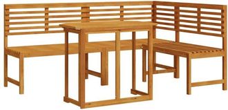 vidaXL Conjunto De Bancos De Jard&iacute;n 3 Pcs Marr&oacute;n Vidaxl