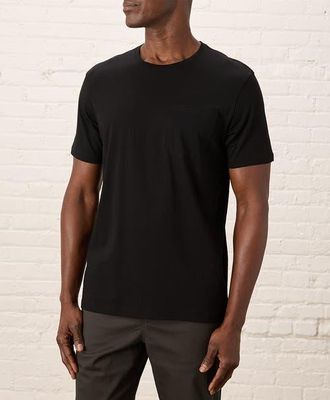 Pact Organic Cotton Softspun Pocket Crew Tee in Black at Nordstrom, Size X-Large