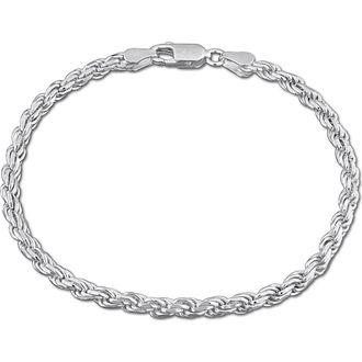 Delmar Diamond Cut Rope Chain Bracelet, 3.1mm in Silver at Nordstrom Rack