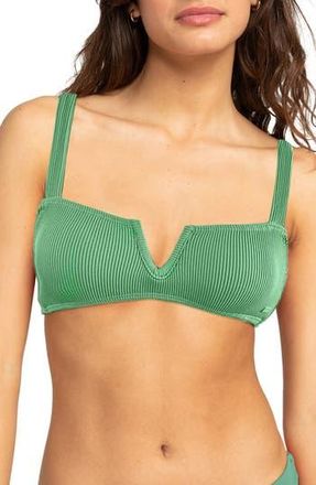 Roxy Rib Love V-Wire Bralette Bikini Top in Seafoam at Nordstrom Rack, Size Medium