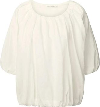 Rabens Saloner Dames, Blouses & Shirts, Wit, Maat: S/M Voile