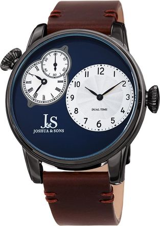 Joshua & Sons Dual Time Quartz Blue Dial Mens Watch JX142GNBR