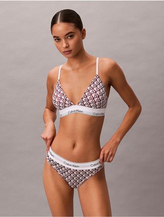 Calvin Klein Womens Icon Cotton Modal Lightly Lined Triangle Bralette - Pink - XXS