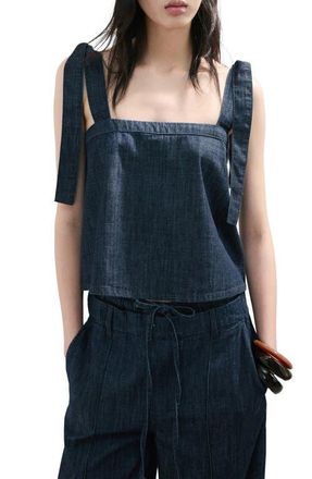 Mango Calonge Denim Top in Open Blue at Nordstrom, Size X-Small