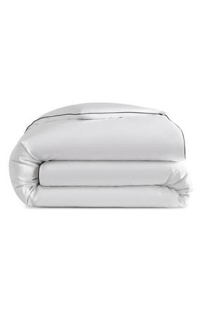 Sunday Citizen Contrast Piping Duvet Cover in White /Black at Nordstrom, Size King