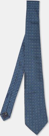 Ferragamo Blue Diamond Patterned Silk Tie