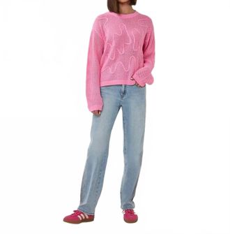 Esqualo Saria Long Sleeve Sweater In Rose Pink