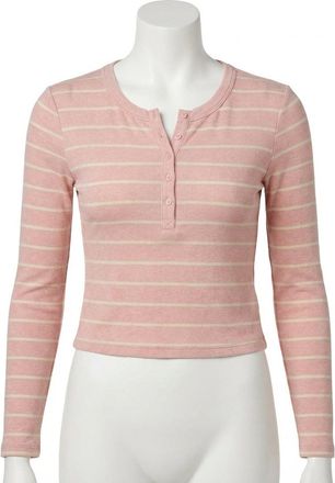 Z Supply Ferris Henley Striped Top In Washed Pink