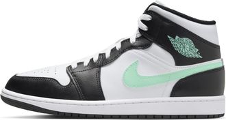 Nike Air Jordan 1 Mid Mens Trainers DQ8426 (White/Black/Green Glow 103) UK 8.5 (EU 43)