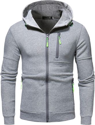 Generic Hoodies for Men UK Mens Sweatshirts Mens Fleece Full Zip Up Jacket Long Sleeve Zipped Jumper Top Sweaters Pullover Hooded Sweatshirt with Pockets for 